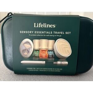 NEW! Lifelines Sensory Essentials Travel‎ Set Aromatherapy Oils, Diffusers Stone